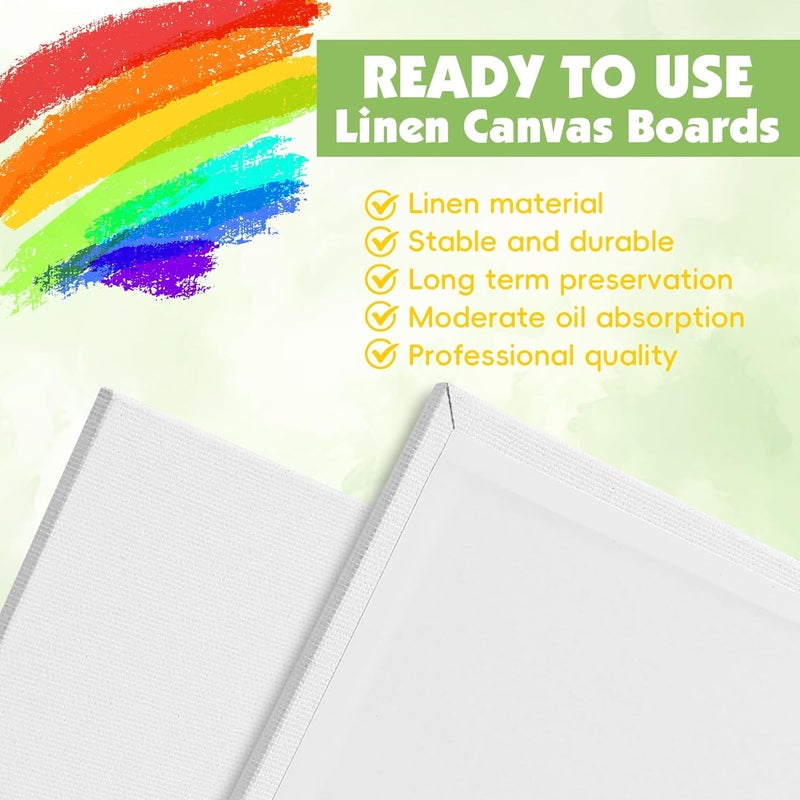 ESRICH Linen Canvas for Painting 8x10, 5 Pack Professional Linen Canvas Panels 8x10 Primed Acid Free Blank Canvas Boards for Painting for Artists, Painters - Image 3